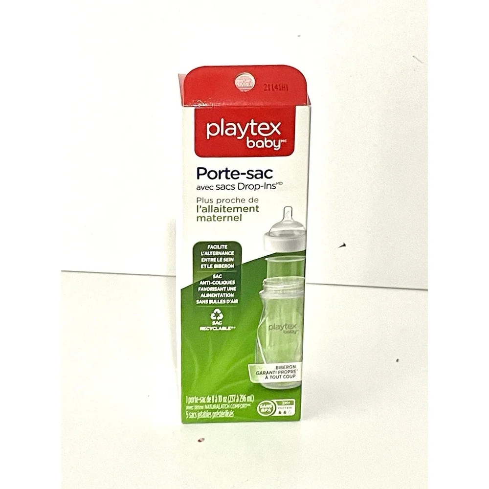 Playtex Baby Nurser Drop Ins Liners 8-10 Oz Bottle w/5 Disposable Liners Med 3M+